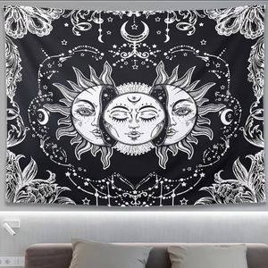 NEW Wall Tapestry 🌞 Sun & Moon 🌙 Black & White - 51.2" by 59.1" BLACKLIGHT ✔️